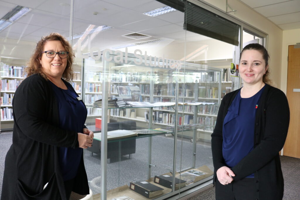 Local History Officer Natalie Dimmock and Team Leader Library Resources Kylie Tatt