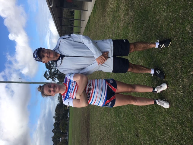 Clancy trains with Campese