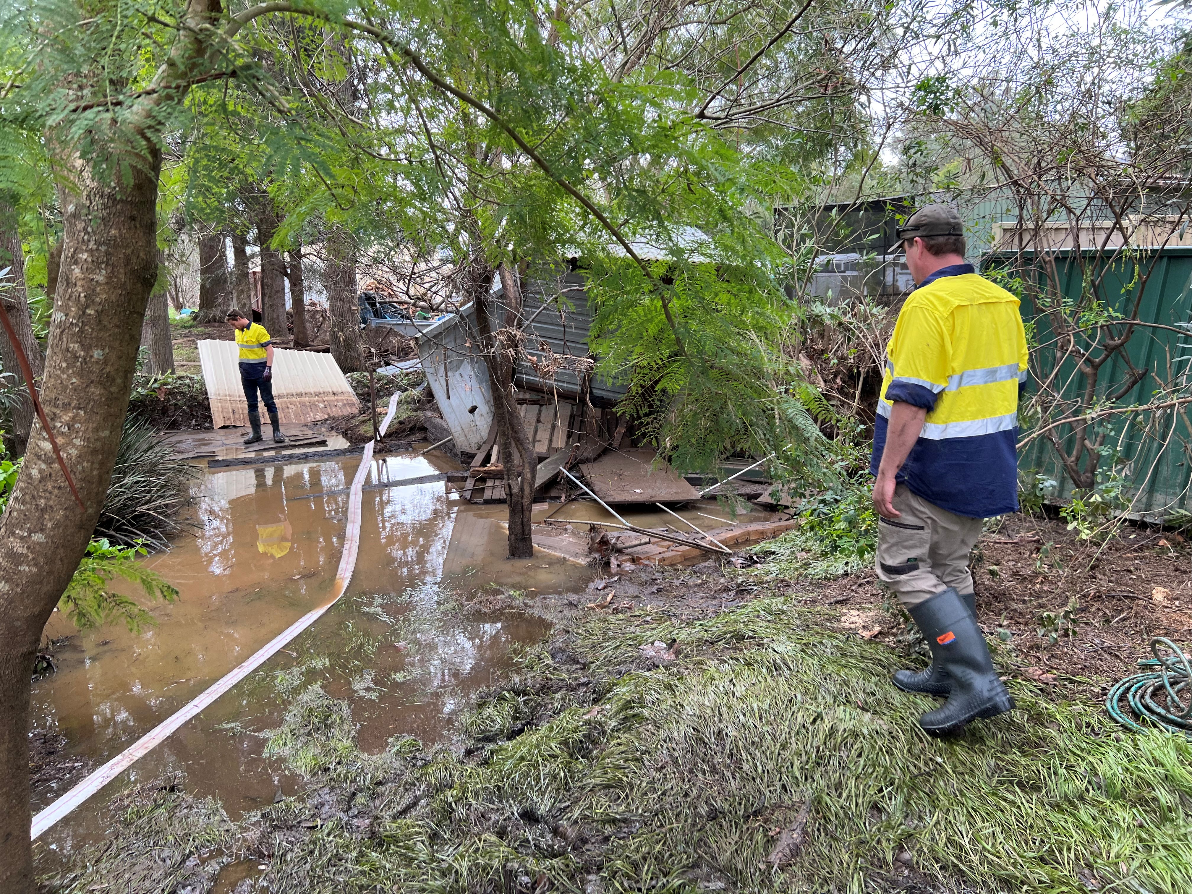 Mine Workers Respond to Flood